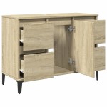 vidaXL Dulap de chiuvetă, stejar sonoma, 80x33x60 cm, lemn prelucrat vidaXL Dulap de chiuvetă, stejar sonoma, 80x33x60 cm, lemn prelucrat