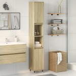 vidaXL Dulap de baie, stejar sonoma, 30x30x190 cm, lemn prelucrat vidaXL Dulap de baie, stejar sonoma, 30x30x190 cm, lemn prelucrat