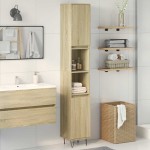 vidaXL Dulap de baie, stejar sonoma, 30x30x190 cm, lemn prelucrat vidaXL Dulap de baie, stejar sonoma, 30x30x190 cm, lemn prelucrat
