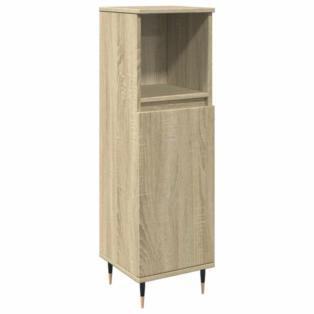 vidaXL Dulap de baie, stejar sonoma, 30x30x100 cm, lemn prelucrat
