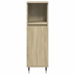 vidaXL Dulap de baie, stejar sonoma, 30x30x100 cm, lemn prelucrat