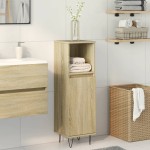 vidaXL Dulap de baie, stejar sonoma, 30x30x100 cm, lemn prelucrat