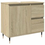 vidaXL Dulap de chiuvetă baie stejar sonoma 65x33x60 cm lemn prelucrat vidaXL Dulap de chiuvetă baie stejar sonoma 65x33x60 cm lemn prelucrat