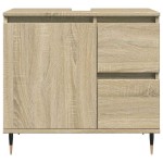 vidaXL Dulap de chiuvetă baie stejar sonoma 65x33x60 cm lemn prelucrat vidaXL Dulap de chiuvetă baie stejar sonoma 65x33x60 cm lemn prelucrat