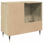 vidaXL Dulap de chiuvetă baie stejar sonoma 65x33x60 cm lemn prelucrat vidaXL Dulap de chiuvetă baie stejar sonoma 65x33x60 cm lemn prelucrat