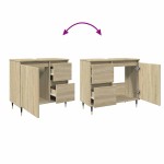 vidaXL Dulap de chiuvetă baie stejar sonoma 65x33x60 cm lemn prelucrat vidaXL Dulap de chiuvetă baie stejar sonoma 65x33x60 cm lemn prelucrat