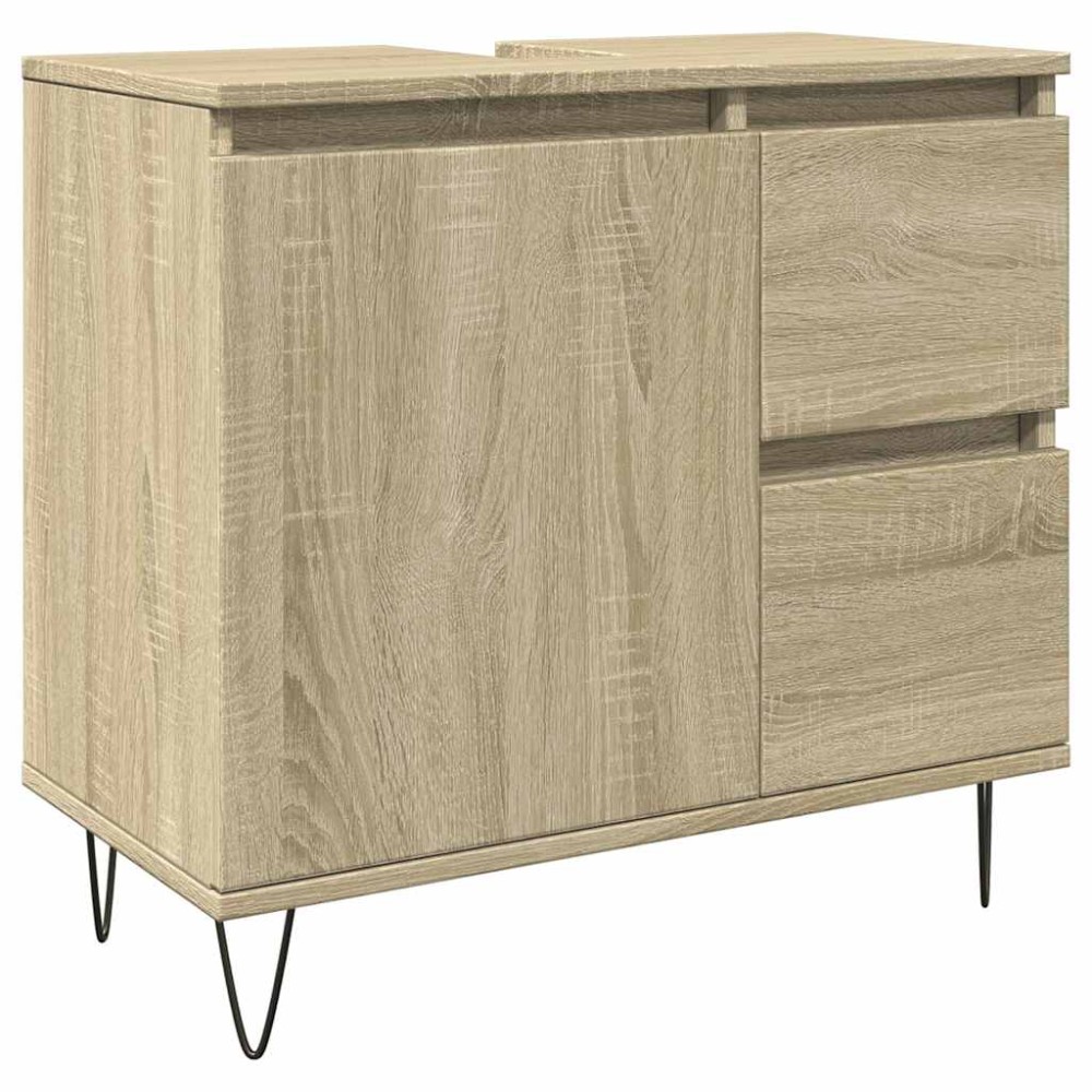 vidaXL Dulap de baie, stejar sonoma, 65x33x60 cm, lemn prelucrat