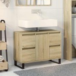 vidaXL Dulap pentru baie, stejar sonoma, 80x33x60 cm, lemn compozit vidaXL Dulap pentru baie, stejar sonoma, 80x33x60 cm, lemn compozit