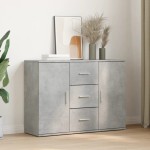 vidaXL Dulap, gri beton, 90,5x29,5x65 cm, lemn prelucrat