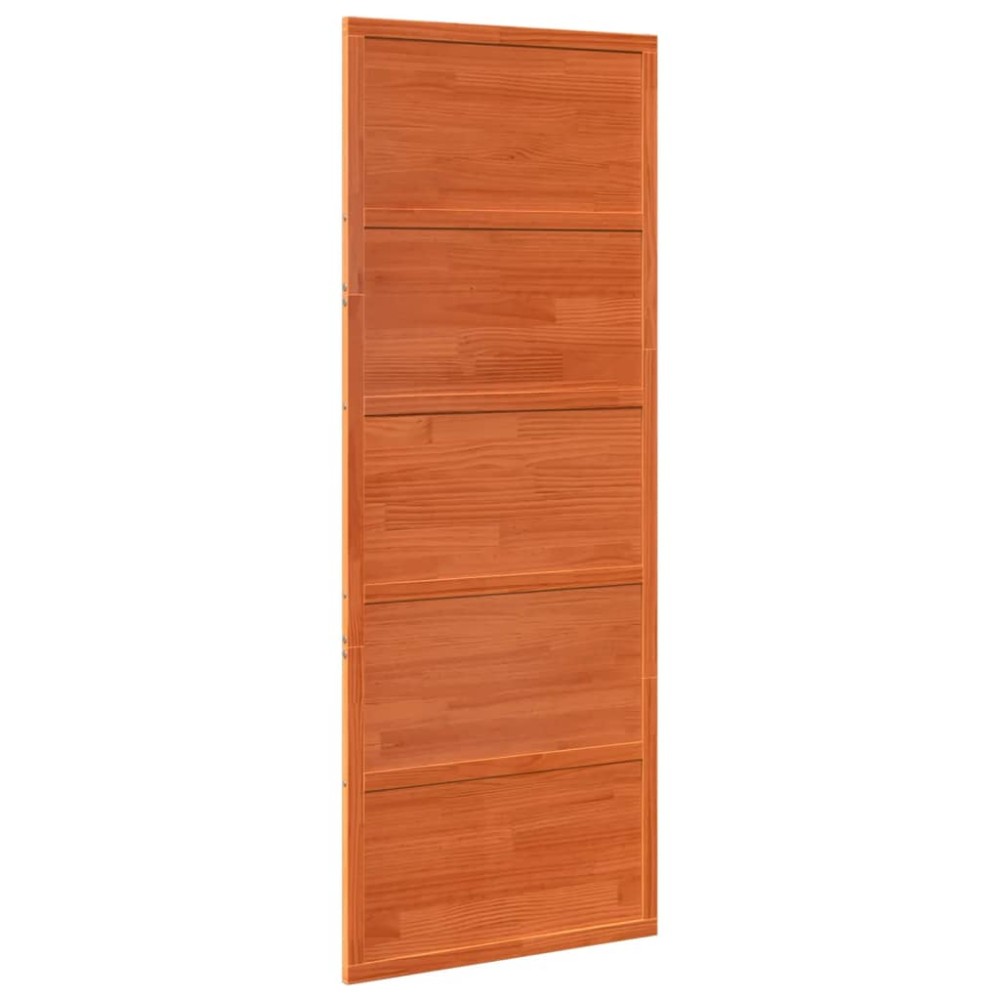 vidaXL Ușă de hambar, maro ceruit, 80x208 cm, lemn masiv de pin