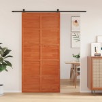 vidaXL Ușă de hambar, maro ceruit, 100x208 cm, lemn masiv de pin vidaXL Ușă de hambar, maro ceruit, 100x208 cm, lemn masiv de pin