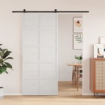 vidaXL Ușă de hambar, alb, 90x208 cm, lemn masiv de pin vidaXL Ușă de hambar, alb, 90x208 cm, lemn masiv de pin