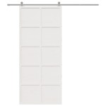 vidaXL Ușă de hambar, alb, 90x208 cm, lemn masiv de pin vidaXL Ușă de hambar, alb, 90x208 cm, lemn masiv de pin