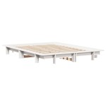 vidaXL Cadru de pat fără saltea, alb, 140x200 cm, lemn masiv pin vidaXL Cadru de pat fără saltea, alb, 140x200 cm, lemn masiv pin
