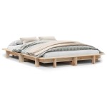 vidaXL Cadru de pat fără saltea, 140x190 cm, lemn masiv de pin vidaXL Cadru de pat fără saltea, 140x190 cm, lemn masiv de pin