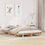 vidaXL Cadru de pat fără saltea, 140x190 cm, lemn masiv de pin vidaXL Cadru de pat fără saltea, 140x190 cm, lemn masiv de pin