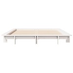 vidaXL Cadru de pat fără saltea, alb, 135x190 cm, lemn masiv de pin vidaXL Cadru de pat fără saltea, alb, 135x190 cm, lemn masiv de pin