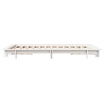 vidaXL Cadru de pat fără saltea, alb, 135x190 cm, lemn masiv de pin vidaXL Cadru de pat fără saltea, alb, 135x190 cm, lemn masiv de pin