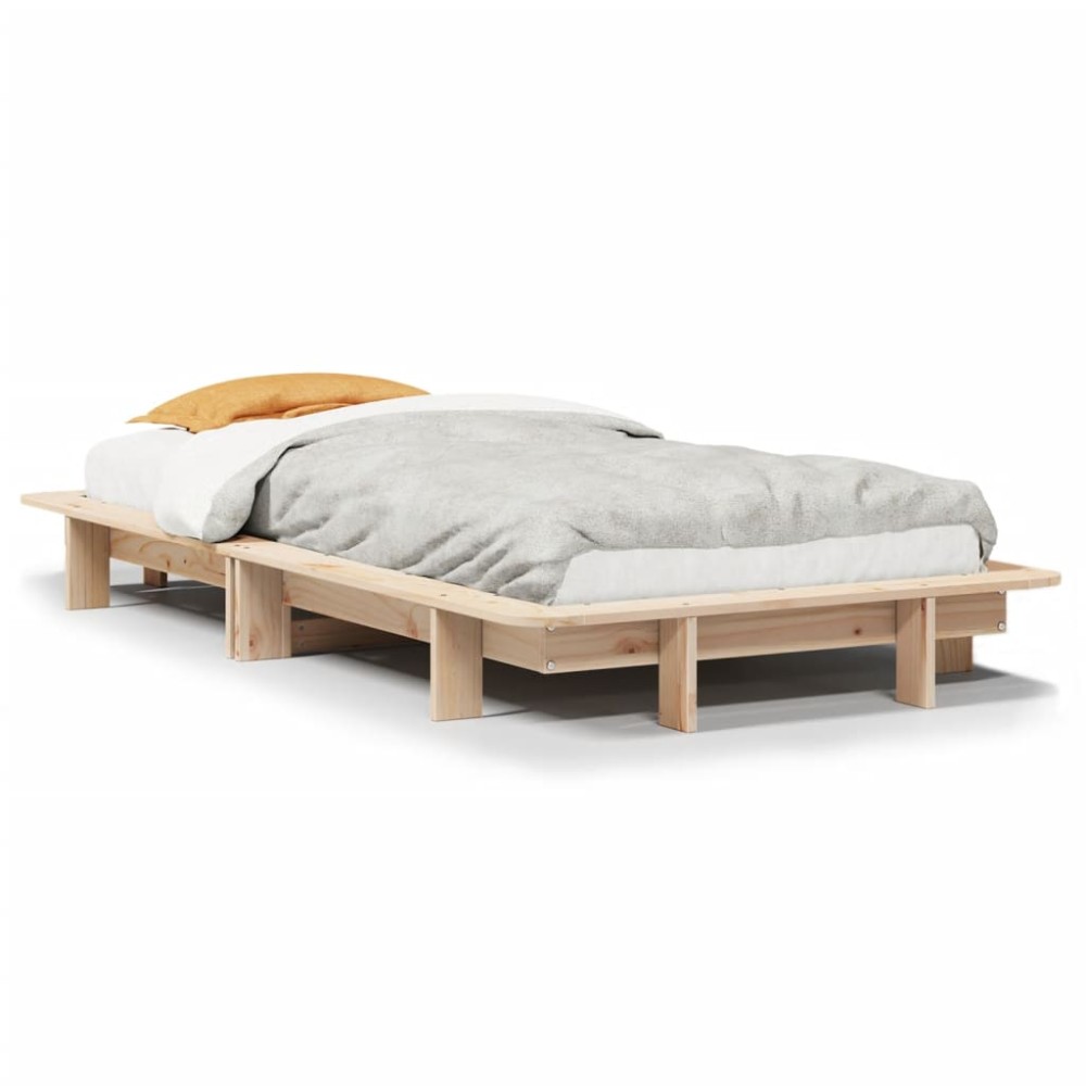 vidaXL Cadru de pat fără saltea, 75x190 cm, lemn masiv de pin