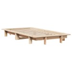 vidaXL Cadru de pat fără saltea, 75x190 cm, lemn masiv de pin