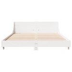 vidaXL Cadru de pat fără saltea, alb, 150x200 cm, lemn masiv pin vidaXL Cadru de pat fără saltea, alb, 150x200 cm, lemn masiv pin