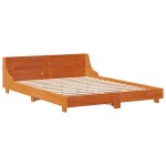 vidaXL Cadru de pat fără saltea, maro ceruit 140x200 cm lemn masiv pin vidaXL Cadru de pat fără saltea, maro ceruit 140x200 cm lemn masiv pin