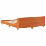 vidaXL Cadru de pat fără saltea, maro ceruit 140x200 cm lemn masiv pin vidaXL Cadru de pat fără saltea, maro ceruit 140x200 cm lemn masiv pin