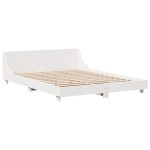 vidaXL Cadru de pat fără saltea, alb, 120x200 cm, lemn masiv pin vidaXL Cadru de pat fără saltea, alb, 120x200 cm, lemn masiv pin