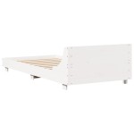 vidaXL Cadru de pat fără saltea, alb, 90x200 cm, lemn masiv pin