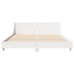 vidaXL Cadru de pat fără saltea, alb, 140x190 cm, lemn masiv de pin vidaXL Cadru de pat fără saltea, alb, 140x190 cm, lemn masiv de pin