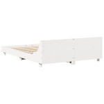 vidaXL Cadru de pat fără saltea, alb, 140x190 cm, lemn masiv de pin vidaXL Cadru de pat fără saltea, alb, 140x190 cm, lemn masiv de pin