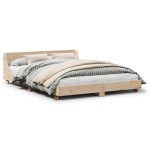 vidaXL Cadru de pat fără saltea, 135x190 cm, lemn masiv de pin