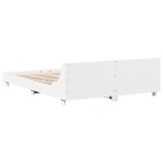 vidaXL Cadru de pat fără saltea, alb, 135x190 cm, lemn masiv de pin vidaXL Cadru de pat fără saltea, alb, 135x190 cm, lemn masiv de pin