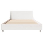 vidaXL Cadru de pat fără saltea, alb, 75x190 cm, lemn masiv de pin