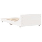 vidaXL Cadru de pat fără saltea, alb, 75x190 cm, lemn masiv de pin