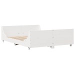 vidaXL Cadru de pat fără saltea, alb, 120x200 cm, lemn masiv pin vidaXL Cadru de pat fără saltea, alb, 120x200 cm, lemn masiv pin