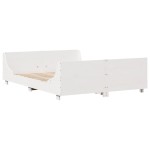 vidaXL Cadru de pat fără saltea, alb, 120x190 cm, lemn masiv pin