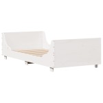 vidaXL Cadru de pat fără saltea, alb, 75x190 cm, lemn masiv de pin
