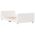 vidaXL Cadru de pat fără saltea, alb, 75x190 cm, lemn masiv de pin