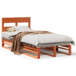 vidaXL Pat de zi fără saltea, maro ceruit, 90x200 cm, lemn masiv pin vidaXL Pat de zi fără saltea, maro ceruit, 90x200 cm, lemn masiv pin