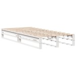 vidaXL Cadru de pat fără saltea, alb, 90x200 cm, lemn masiv pin