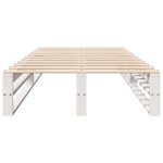 vidaXL Cadru de pat fără saltea, alb, 75x190 cm, lemn masiv de pin