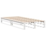 vidaXL Cadru de pat fără saltea, alb, 75x190 cm, lemn masiv de pin