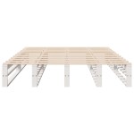 vidaXL Cadru de pat fără saltea, alb, 120x190 cm, lemn masiv pin