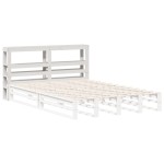 vidaXL Tăblie de pat cu rafturi, 150 cm, lemn masiv de pin