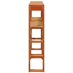 vidaXL Tăblie de pat cu rafturi, maro ceruit, 140 cm, lemn masiv pin