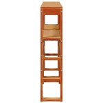 vidaXL Tăblie de pat cu rafturi, maro ceruit, 135 cm, lemn masiv pin