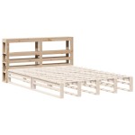 vidaXL Tăblie de pat cu rafturi, 120 cm, lemn masiv de pin vidaXL Tăblie de pat cu rafturi, 120 cm, lemn masiv de pin