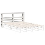vidaXL Tăblie de pat cu rafturi, 120 cm, lemn masiv de pin vidaXL Tăblie de pat cu rafturi, 120 cm, lemn masiv de pin