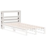 vidaXL Tăblie de pat cu rafturi, alb, 90 cm, lemn masiv de pin